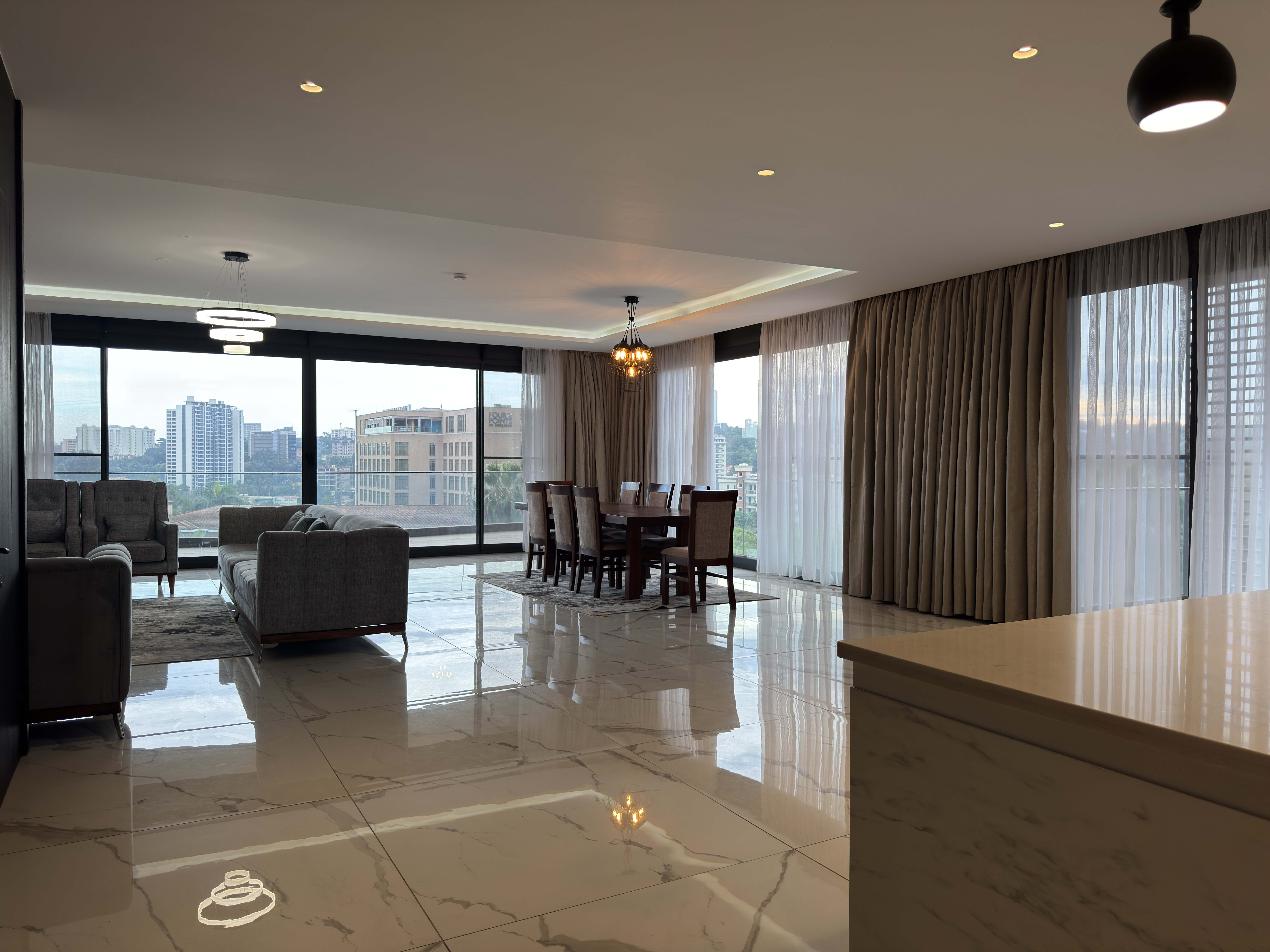 Kololo Executive Living: Modern 3-Bed Fully Furnished Apartment with Pool, Gym, Sauna & Lift | 6+ Month Leases